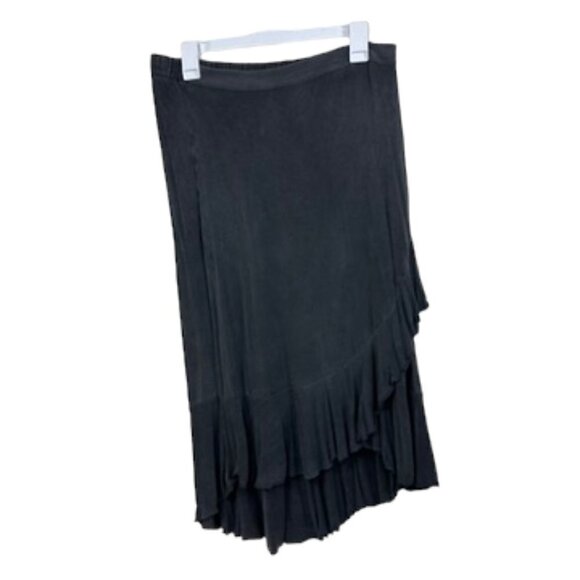 Altar'd State Super Soft Ruffle Wrap Midi Skirt, Gray, Large - Picture 3 of 9